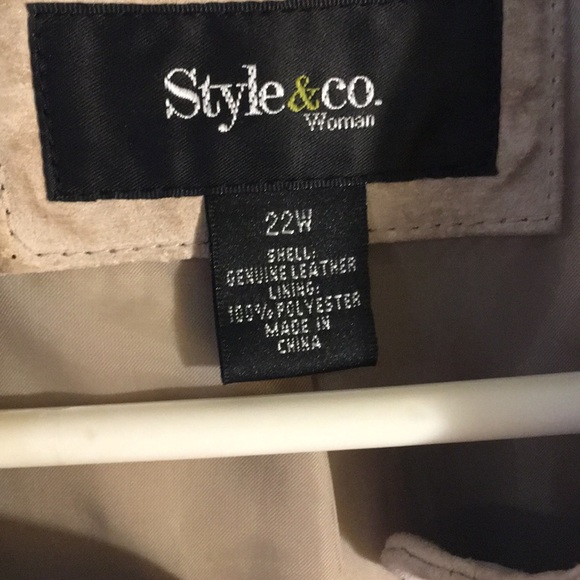 Tan Faux Leather Blazer - Picture 2 of 3